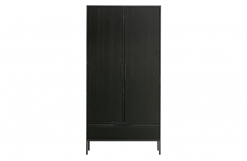 PINE BLACK 2 DOOR 1 DRAWER - CABINETS, SHELVES